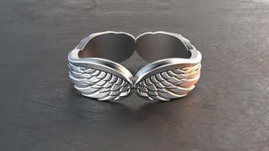 wings ring jewelry wealth gold luxury precious animal silver jewel shining printable 3d 3dprint brilliant rings bird fly angel eagle 3d print model - Mito3D