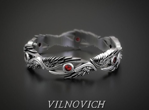 wings ring jewelry gem gold silver diamond stone jewel jewellery platinum rings 3d print model - Mito3D