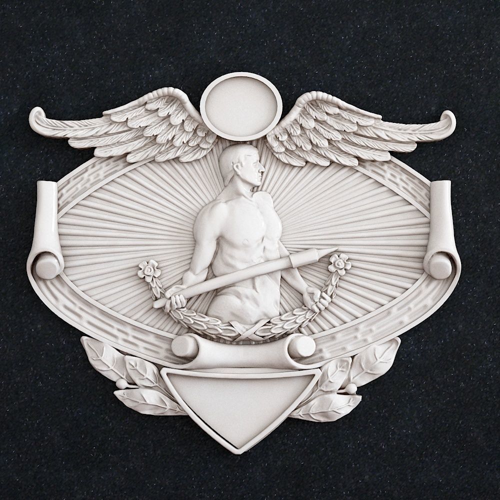 wings sign man icon logo art sculptures 3D print model - Mito3D