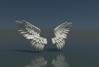 wings pair of feather angel bird pigeon cupid miniatures art wing 3d print model - Mito3D