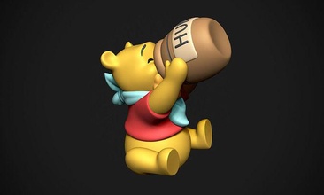 winnie pooh honey disney bear cartoon kids toy character figure art games toys 3d print model - Mito3D