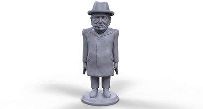 winston churchill stylized high quality 3d printable miniature games-toys man people figure sculpture art figurine character statue british allied ww2 leader historical board game english england european body games toys 3d print model - Mito3D