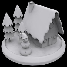 kış evi ev kardan adam tatil sezon ağaç asılı süs kutlama fırsat mevsim selamlar şenlikli dekoratif Noel mimari dış baskı ağacı dekor 3d print model - Mito3D