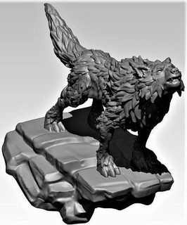 Winter Wolf Heulen heiser Rottweiler Anime Kopf Fantasie stilisiert Tier Miniaturen Charakter Werwolf Hund Alpha Spiel Stark Kunst Skulpturen Pelz 3d print model - Mito3D