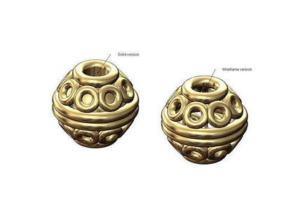 wire bali style ball bead charm findings bracelet necklace dome pendant jewelry printable gold silver fashion jewellery sterling vintag 3d model 3d print model - Mito3D