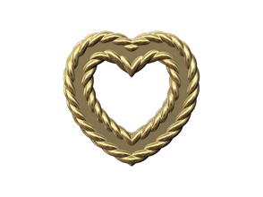 wire heart pendant charm ornaments jewelry printable gold fashion bracelet necklace silver cute love custom bespoke braided rope braid pendants 3d print model - Mito3D