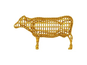 wire mesh cow 3d printing interior art piece stl 3dprinting wireframe wireline wiremesh decorating accessories gift sculptures 3d print model - Mito3D