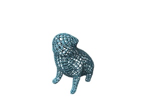 wire mesh dog 3d printing interior art piece stl 3dprinting wireframe wireline wiremesh decorating accessories gift sculptures 3d print model - Mito3D