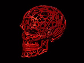wired skull art head bones evil monster creature anatomy skeleton other 3d print model - Mito3D