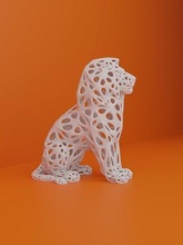 wireframe lion geometric design statue sculpture animal cat wild printing 3dprinting lowpoly decoration abstract nature shape organic print printable art sculptures poly 3d print model - Mito3D