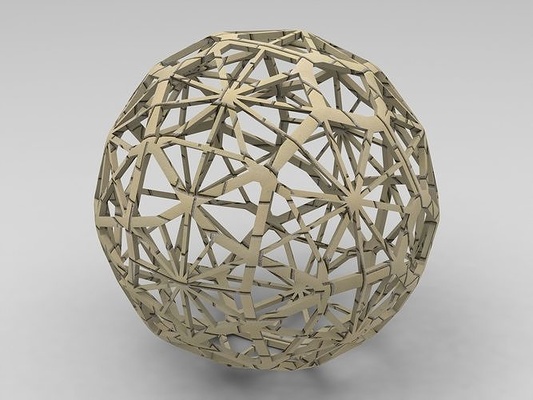 wireframe shape geometric faceted sphere complex ball shaped art archimedean geometry spherical polyhedron symmetrical polyhedra uniform faces design wire modern mathematical 3d print model - Mito3D