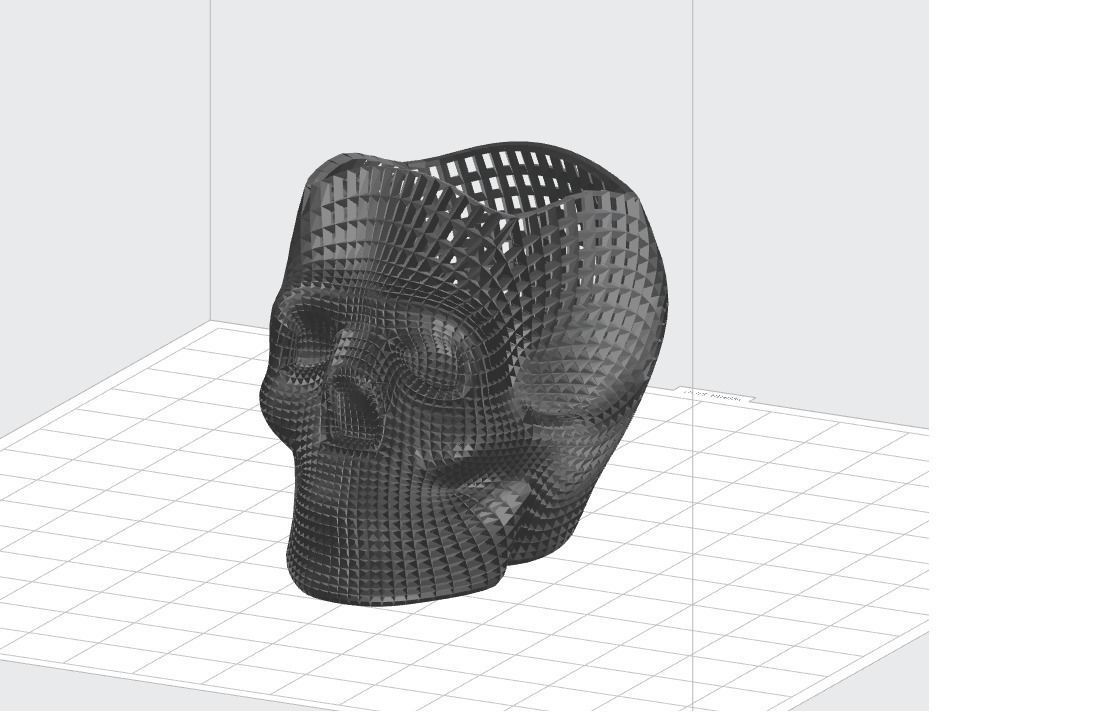 wireframe skull pencil holder art stock design fashion useful sculture sculptures 3D print model - Mito3D