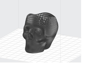 wireframe skull pencil holder art stock design fashion useful sculture sculptures 3d print model - Mito3D