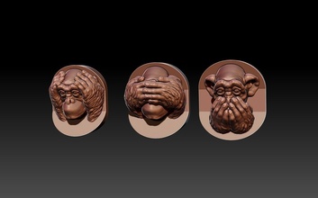 bilge maymunlar heykel raf eller hayvan sanat heykeller 3d print model - Mito3D