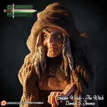 witch - character sculpt 3d printing rpg games halloween horror dark eerie scary old spooky grave elderly haunted sinister woods forest cabin miniature dnd board game art sculptures 3d print model - Mito3D