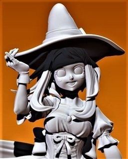 cadı mutlu cadılar bayramı 3d Yazdır model Kadın kız karakter kabak süpürge şekil heykel print3d dijital sanat figürinler fanart 3dprinting heykeller Sanat anime kadın 3d print model - Mito3D