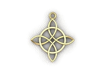 witch knot charm pendant jewelry gold silver pendants printable jewellery necklace platinum jewel sterling 3d print model - Mito3D