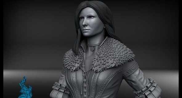 Cadı 3 Yennefer Vengerberg 3d Yazdır heykel oyunlar 3dprint büyücü fantezi vahşi av Kadın heykelcik oyun yazdırılabilir Sanat heykeller 3d print model - Mito3D