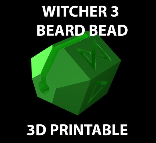 witcher 3 beard bead gem jewelry platinum silver sterling fashion 3D print model - Mito3D