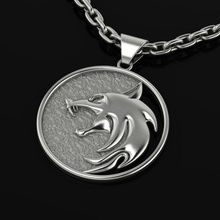 witcher amulet wolf accessories animal cosplay costume head madalion magic medallion netflix series wild witchcraft jewelry pendant pendants toss coin 3d print model - Mito3D