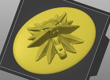 bruxo medalhão placa personagem Lobo geralt casa decoração 3d print model - Mito3D