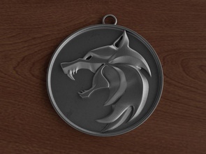witcher medallion jewelry silver 3d printing printable souvenir art serie netflix thewitcher deco 3d print model - Mito3D