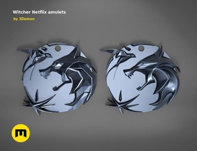 witcher netflix amulets games-toys amulet jewelry circle emblem tag game symbol games toys other 3d print model - Mito3D