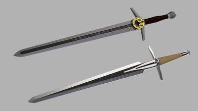 witcher steel silver sword netflix geralt rivia games toys 3d print model - Mito3D