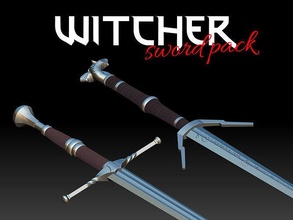 witcher sword pack steel silver movie weapon game henry geralt ciri iron decoration human fanatasy diy home printable world cavil hunter games toys accessories 3d print model - Mito3D