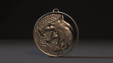 witcher Kunst medallion Schmuck Silber 3d drucken gold bedruckbar ist souvenir vorhanden andere 3d print model - Mito3D