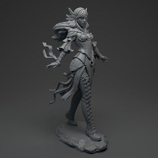 sorcière femelle elfe fille imprimable figure personnage femme prise charge miniature art sculptures 3d print model - Mito3D