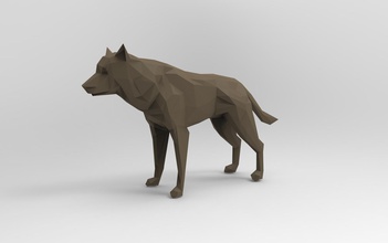 wolf 3d printable low-poly games-toys animals toy low poly games toys 3d print model - Mito3D