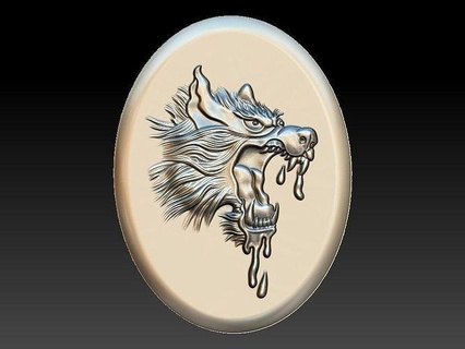 wolf 3d stl model cnc router cnc wolf relief table moon house decor stl aspire cncfiles files dc shield  3d print model - Mito3D