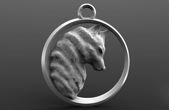lupo 3 ciondolo keychain cane animale art moda gioielli natura ciondoli 3d print model - Mito3D