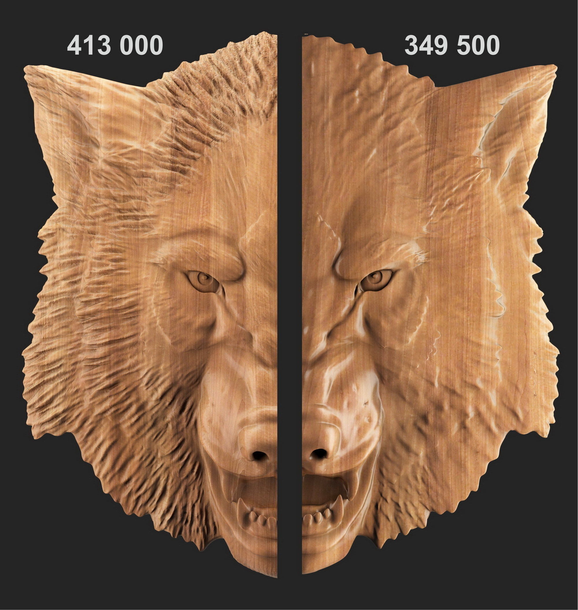 lobo animal a arte ornamento decoração medianos estuque o padrão moldagem central cnc fresamento cortador stl frontão sarrafo esculturas 3D print model - Mito3D