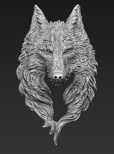 Wolf bas Linderung 3d djedy Gold Silber Tier Werwolf Natur Schmuck 3D print model - Mito3D
