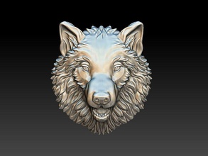 wolf bas reliefe coin jewelry basrelief necklace pendant animal pendants 3d print model - Mito3D