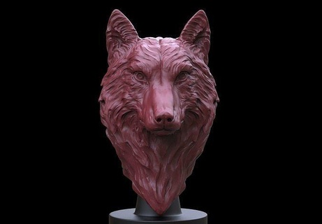Loup buste chien animal créature Renard sauvage loup garou nature hurler chasseur bête mammifère art sculptures 3d print model - Mito3D