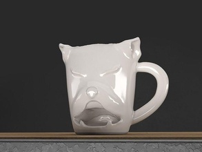 wolf tasse plätzchen loch 3d drucken modell skulptur gesicht haushaltswaren geschirr porzellan kunst lehm keramik dekor spiele spielzeuge haus küche essen 3d print model - Mito3D
