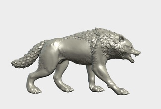 lobo figurilla bestia canino arte estatua deco esculturas 3d print model - Mito3D