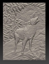 lobo del bosque de alivio - 2019 el la escena caza las esculturas art 3d print model - Mito3D