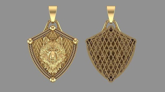 Kurt füzyon kolye altın gümüş üniseks hayvanlar Sanat takı mücevher canavar karakter hayvan moda kolyeler 3d print model - Mito3D