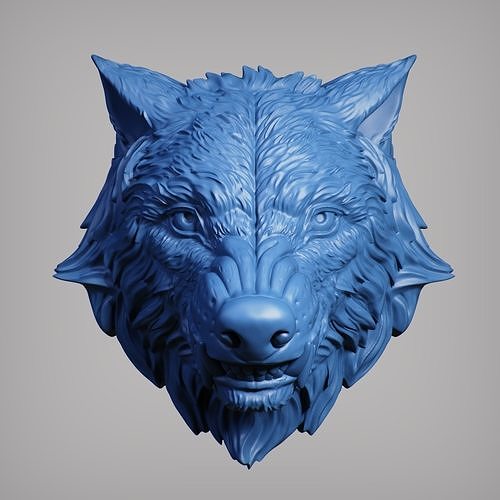 lobo cabeza enojado colgante pendiente alivio medallón joyería joya animal Arte esculturas 3D print model - Mito3D