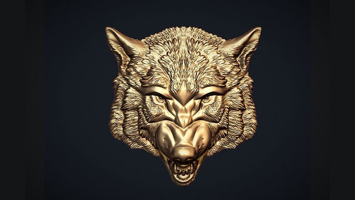 wolf head animal wild stl model werewolf fox beast dog howl printable bas relief jewellery jewelry animals art sculptures 3d print model - Mito3D