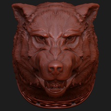 lobo cabeza escultura 3d modelo estatua animal arte esculturas 3d print model - Mito3D