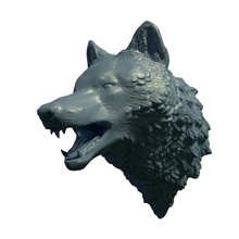 loup tête bête sculpture animaux sculpter mammifère art 3d print model - Mito3D