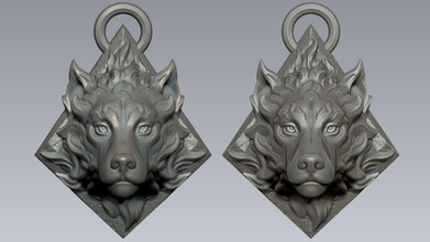 lobo cabeza joyería joya anillos ciencias cuerpo bestia boxer ártico rottweiler fornido arte esculturas 3d print model - Mito3D