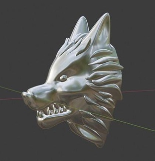 Lobo cabeça medalhão oco arte escultura animal joalheria pingentes 3d print model - Mito3D