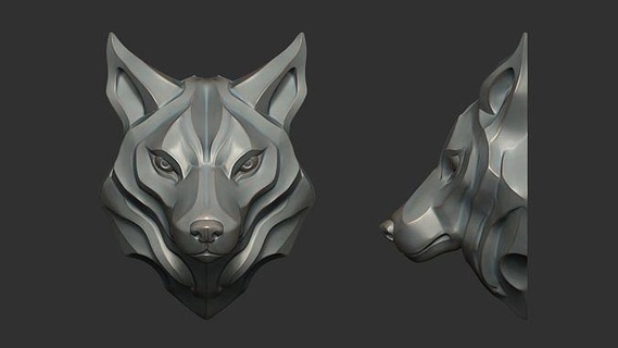 Kurt baş kolye 3d Yazdır model hayvan takı madalya heykel Sanat Wolfhead hayvanlar madalyon 3d print model - Mito3D