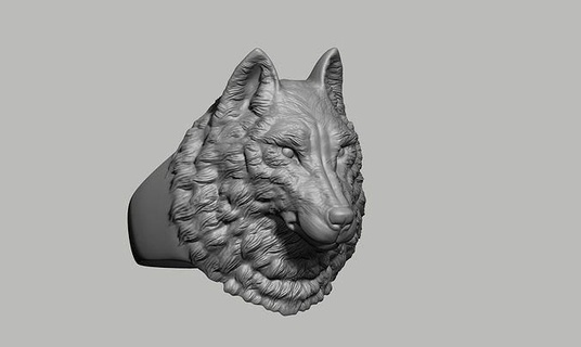 wolf head ring wolf head ring captivating elegance wild spirit precision attention strength mystique commanding intricate majestic durability sophistication adjustable symbolic power resilience art sculptures  3d print model - Mito3D